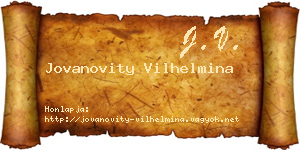 Jovanovity Vilhelmina névjegykártya